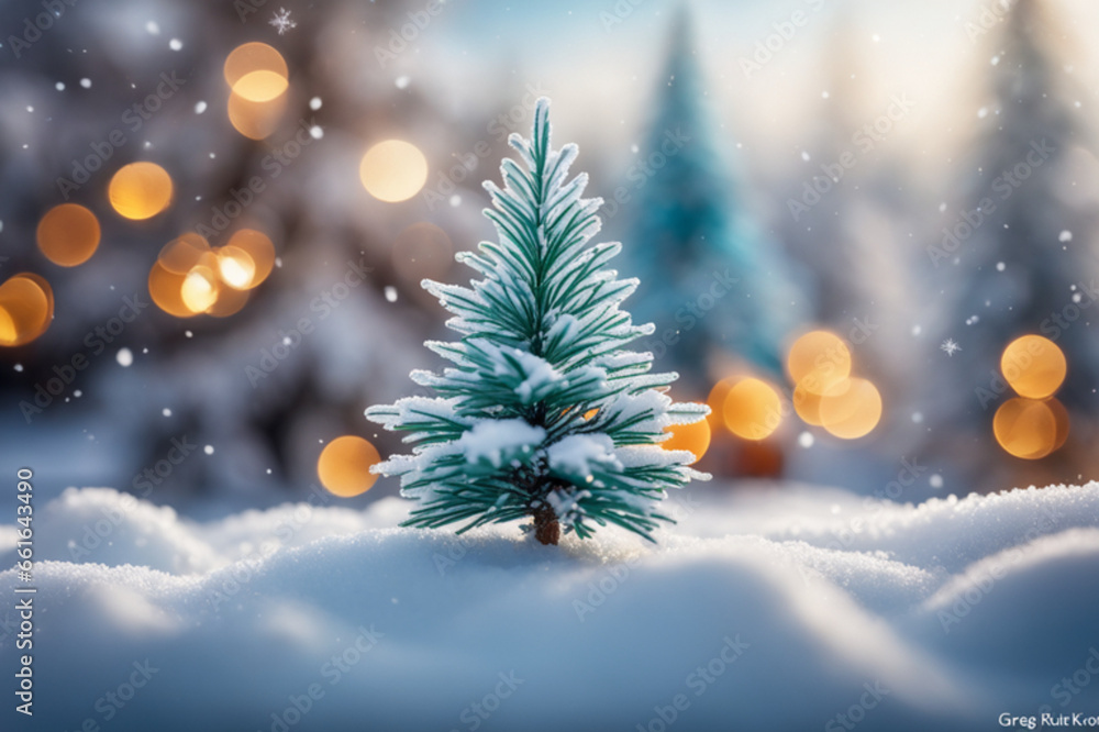 christmas background with fir tree