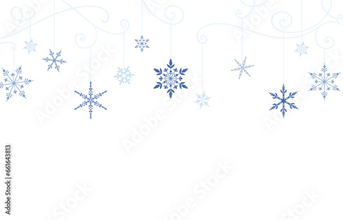 A wintery snowflake border with copy space
