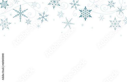 A wintery snowflake border with copy space
