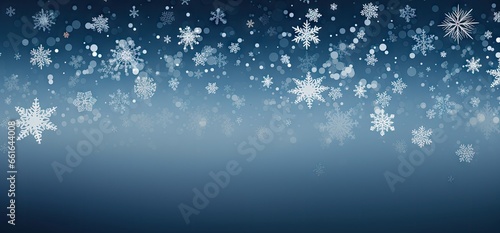 the background with snowflakes is blue and dark Generative AI