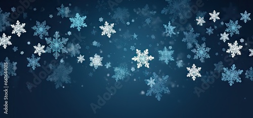 a background with snow flakes in blue Generative AI