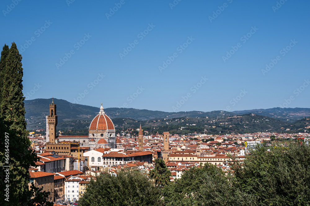 Fototapeta premium View of the Duomo and Florence from the Boboli Gardens 