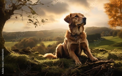 Photo of Dog in a countryside