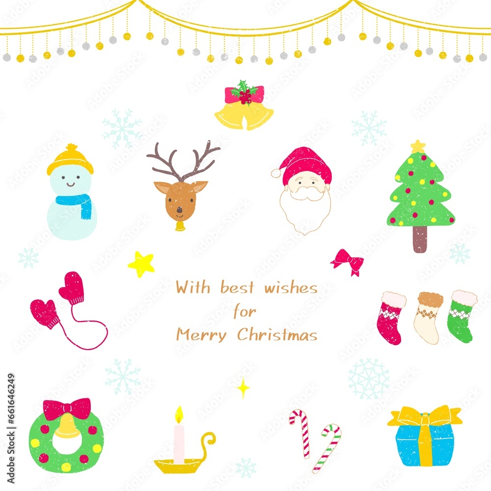 手描きクリスマスモチーフセット 手描きクリスマスモチーフセット