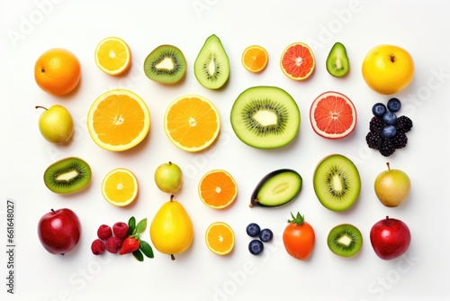 layout made of fruits. Flat lay