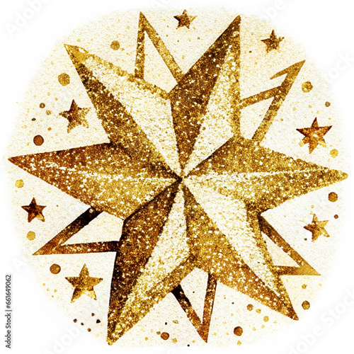Świąteczna złota brokatowa gwiazda 