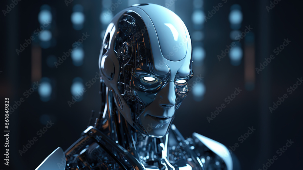 Futuristic Robot Profile, generative ai Futuristic Robot Profile, generative ai