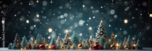 Christmas snowy landscape with trees and snow - AI Generated © mbruxelle