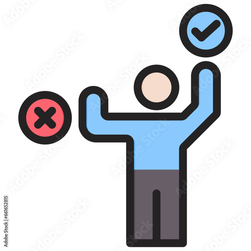 Decisiveness Outline Color Icon