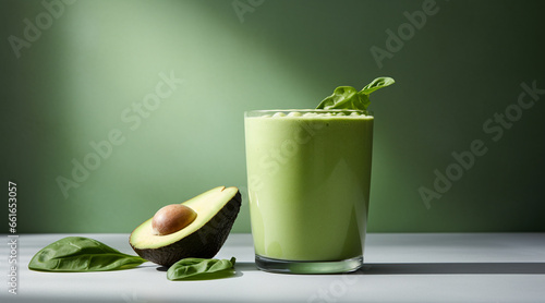 a Green Protein Smoothie in a glass. Foodie