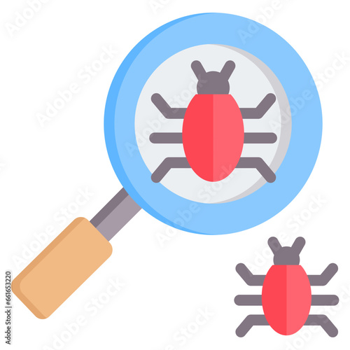 Bug Finding Flat Icon