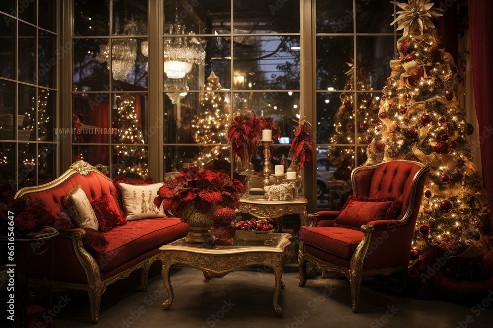 Festive holiday-themed home decor. Generative AI