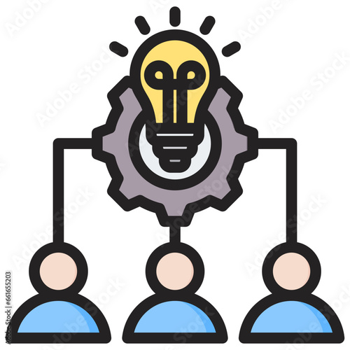 Brainstorm Outline Color Icon