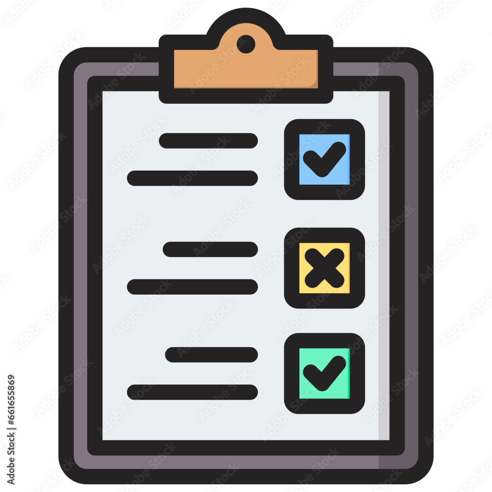 True False Test Outline Color Icon True False Test Outline Color Icon