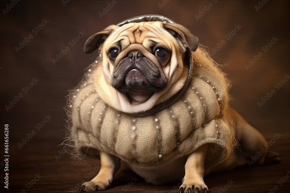 Halloween Pug Collection: Adorable Pugs dressed up in Spooky Costumes!, generative AI