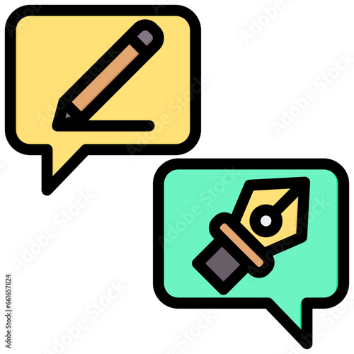 Design Discussion Outline Color Icon