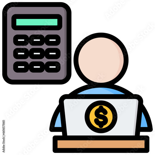 Accounting Outline Color Icon