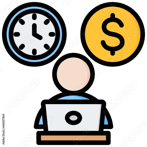 Freelance Job Outline Color Icon