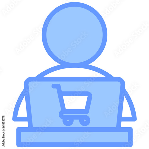 Online Selling Blue Icon