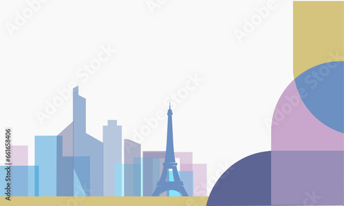 Great editable vector file of Paris city silhouette with sport accents in classy and unique style best for your digital design and print mockup
