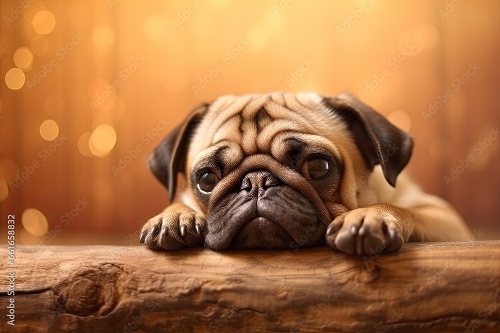 High-Resolution Pug Wallpaper: Adorable Moments of Endearing Pugs in Stunning Imagery, generative AI