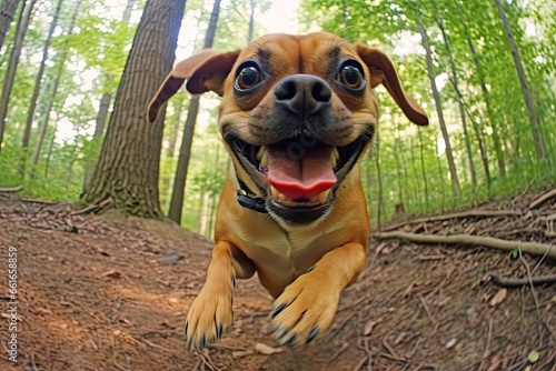 Playful Puggle Pictures: Capturing a Pugle in the Midst of Antics, generative AI photo