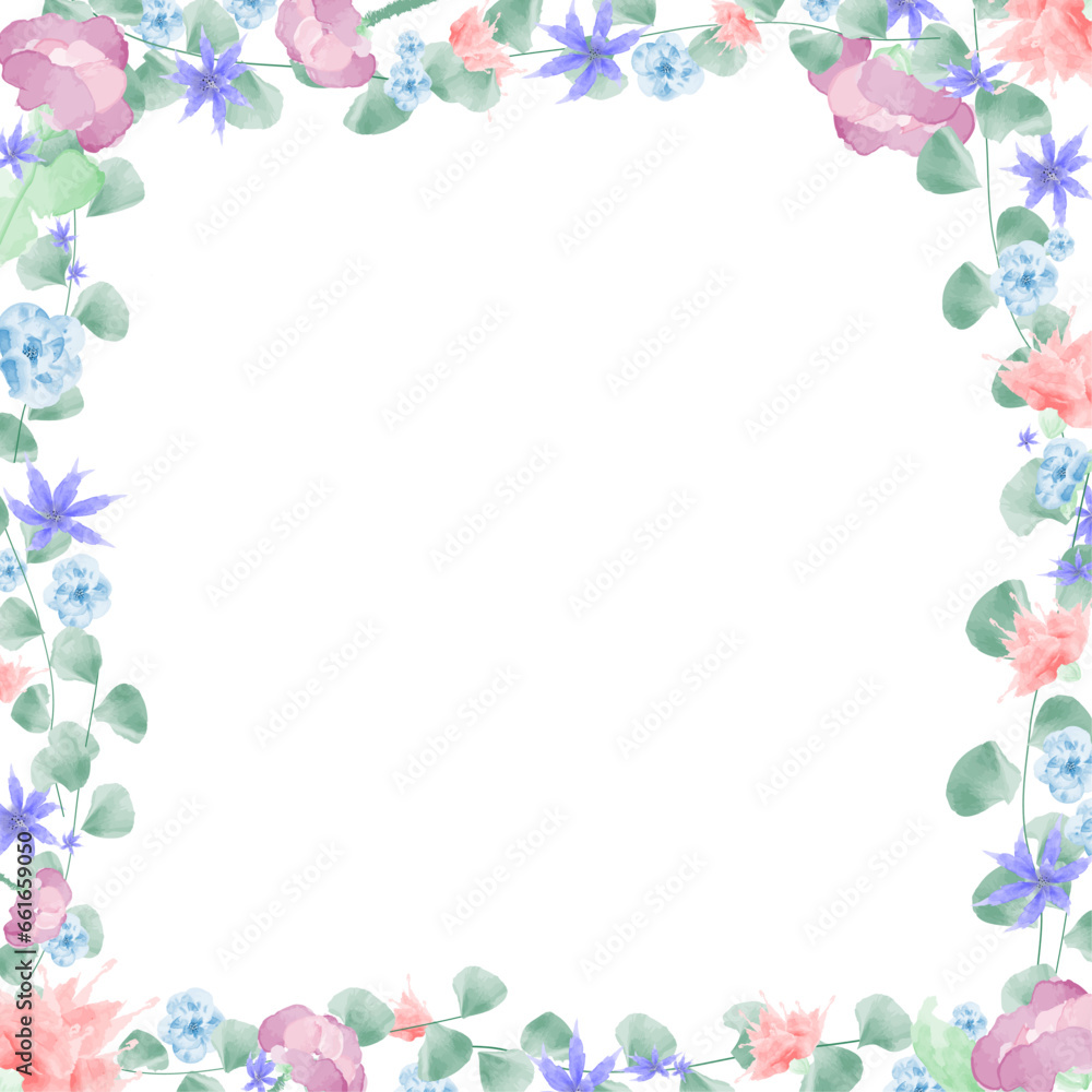 Flower frame watercolor