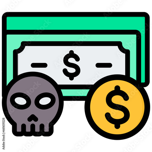 Illegal Money Outline Color Icon