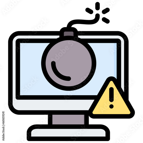Doos Attack Outline Color Icon