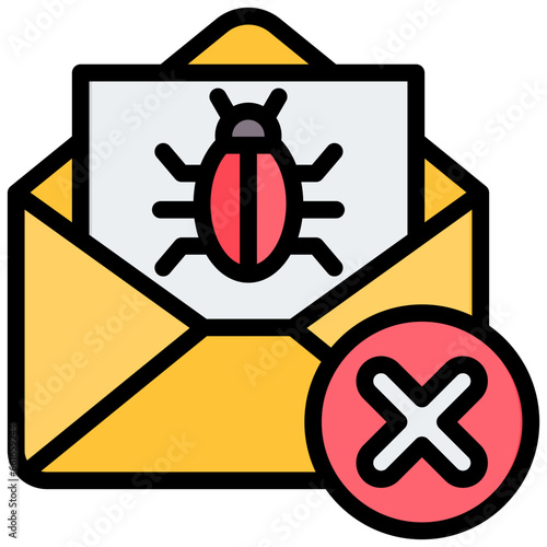 Spam Email Outline Color Icon