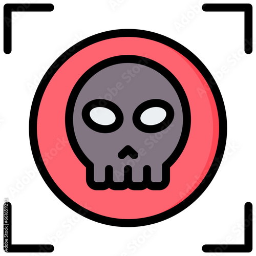 Danger Scan Outline Color Icon