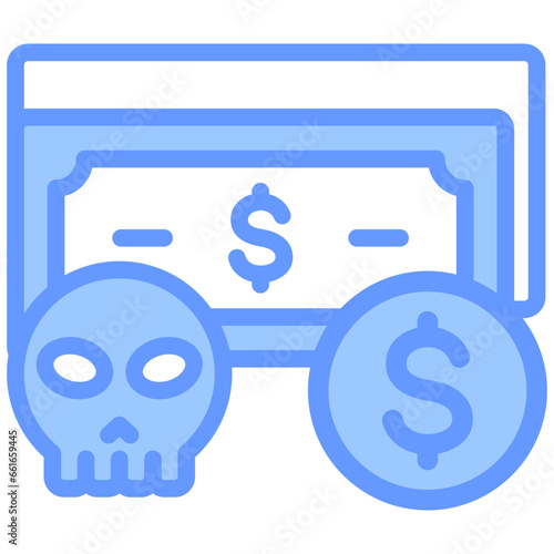 Illegal Money Blue Icon