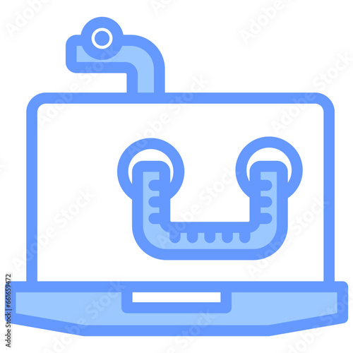Worm Virus Blue Icon