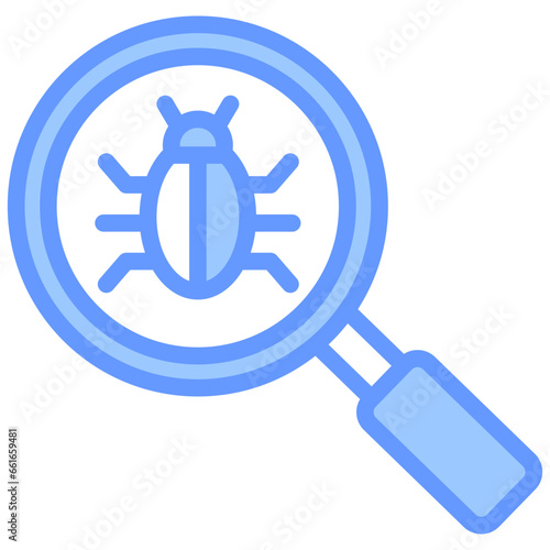 Virus Scan Blue Icon