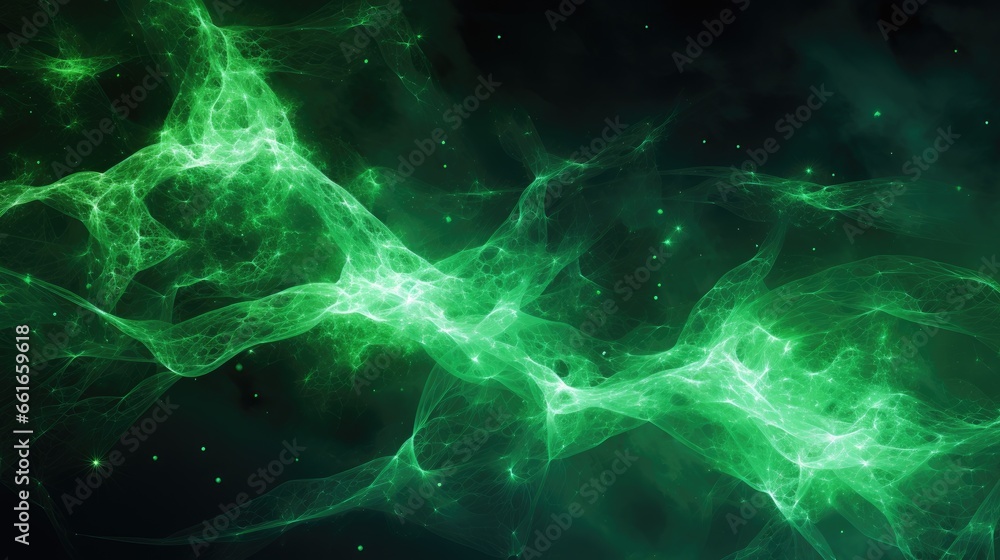 abstract green electricity particles texture. - obrazy, fototapety, plakaty 