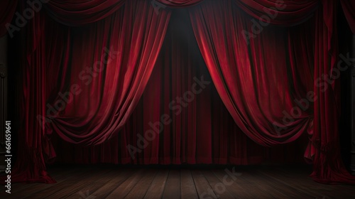 Wallpaper Mural An image of a red curtain on a deep velvety black background. Torontodigital.ca