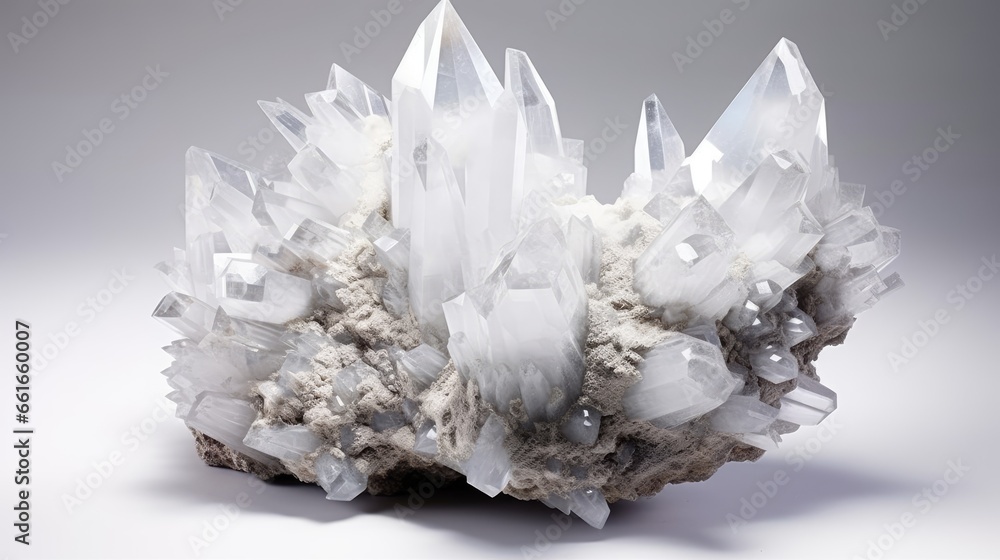 Image of crystalline mineral cluster. Image of crystalline mineral cluster.