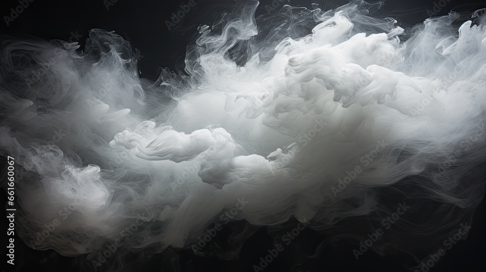 Image of white clouds moving across a black background.