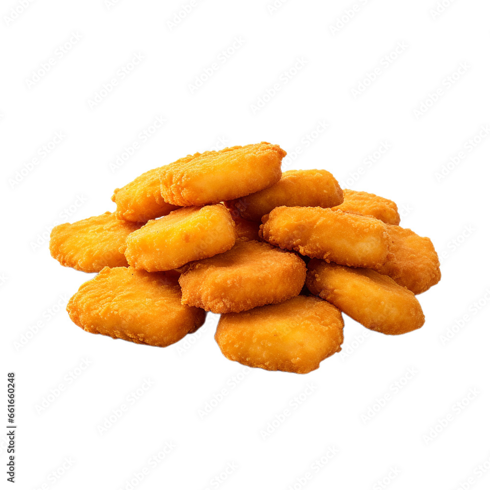 fried сhicken nuggets isolated on white background, ai generated fried сhicken nuggets isolated on white background, ai generated