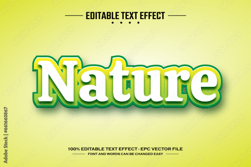 Nature 3D editable text effect template Nature 3D editable text effect template