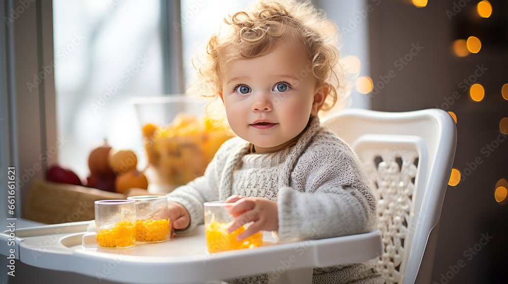 Small happy Boy smile. Child is sitting in kitchen, having meal. Concept of healthy kids food. Ai generative illustration Small happy Boy smile. Child is sitting in kitchen, having meal. Concept of healthy kids food. Ai generative illustration