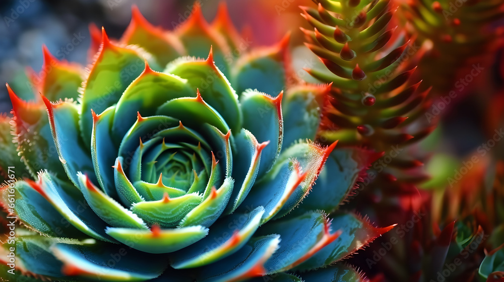 succulent stone rose in the garden at sunset succulent stone rose in the garden at sunset