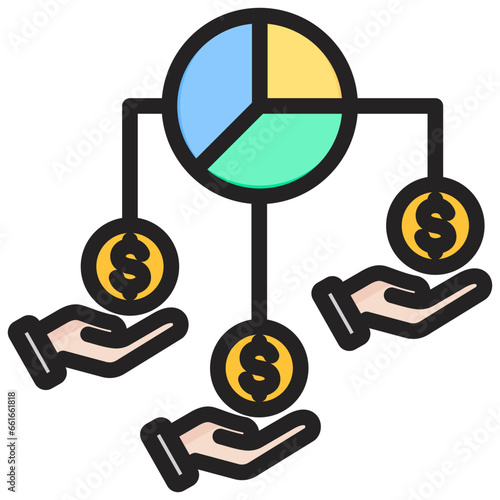Shareholders Equity Outline Color Icon