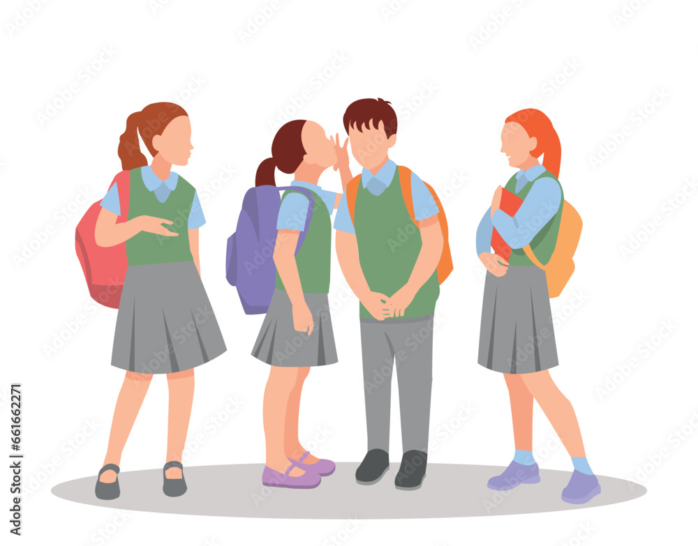 vector illustration of students in different postures vector illustration of students in different postures