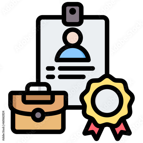 Job Title Outline Color Icon
