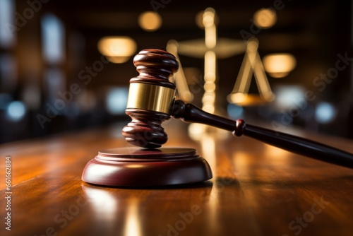 Judge's gavel. Court or auction concept. Background with selective focus and copy space