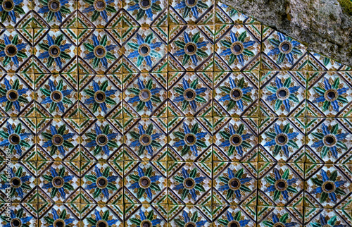 Azulejos Bordalo Pinheiro no Palácio  Biestre em Sintra. Portugal 