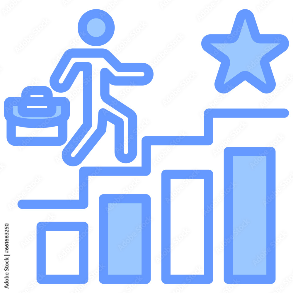 Career Path Blue Icon Career Path Blue Icon