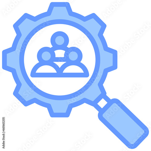 Human Resource Management Blue Icon