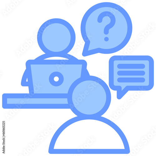 Interview Blue Icon